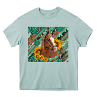 Arona western horse with gemstone and sunflower Heavy Core Tee - Artiststas