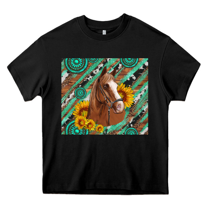 Western Horse With Gemstone And Sunflower Heavy Core Tee by Artiststas | Teevron