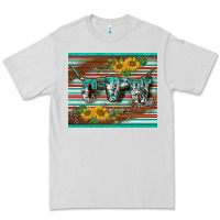 Dove Grey western cow serape leopard sunflowers mousepad Premium Tee - BarkalooDesign