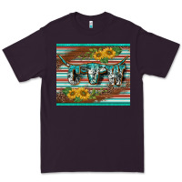 Plum western cow serape leopard sunflowers mousepad Premium Tee - BarkalooDesign
