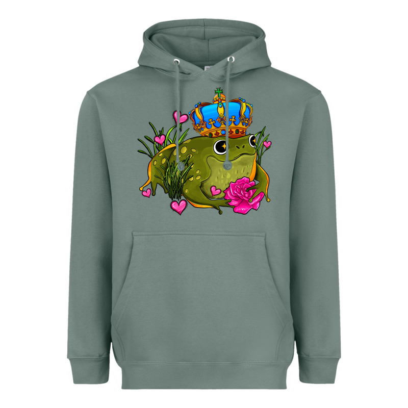 Valentines Day Frog Prince Olivia Heavyweight Hoodie by OliviaCreatesArt | Teevron