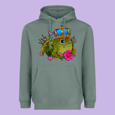 Valentines Day Frog Prince Olivia Heavyweight Hoodie Designed By Oliviacreatesart