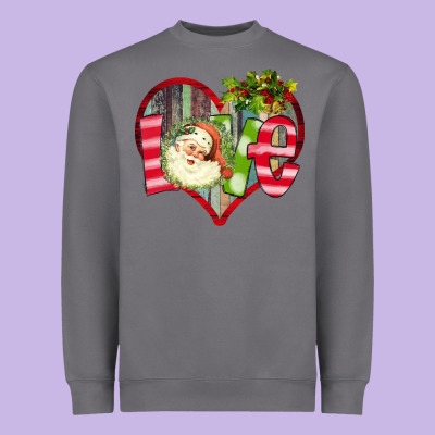 Love Christmas Santa Heavyweight Sweatshirt Designed By Bettercallsaul