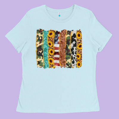 Western Brushstroke Ladies Tee Designed By Adodesignshop