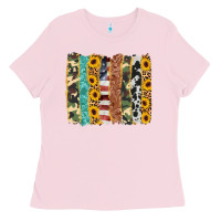 Bubblegum Pink western brushstroke Ladies Tee - AdoDesignShop