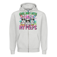 Dove Grey chilling with my peeps easter bunnies cowgirl cowg Zipper Hoodie - CowGirlArtShop