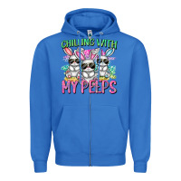 True Royal chilling with my peeps easter bunnies cowgirl cowg Zipper Hoodie - CowGirlArtShop