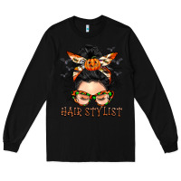 Black Hair stylist messy bun Long Sleeve Tee - BarkalooDesign