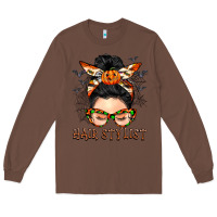 Chestnut Hair stylist messy bun Long Sleeve Tee - BarkalooDesign