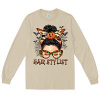 Mushroom Hair stylist messy bun Long Sleeve Tee - BarkalooDesign
