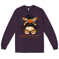 Plum Hair stylist messy bun Long Sleeve Tee - BarkalooDesign