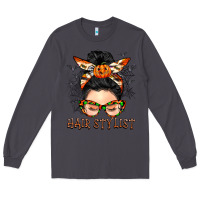 Smoke Hair stylist messy bun Long Sleeve Tee - BarkalooDesign