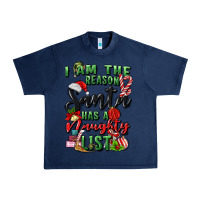 Navy i am the reason santa has a naughty list Urban Heavy Tee - MaliasSmallBusiness