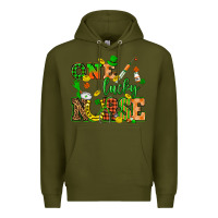 Army Green St. Patricks Day one lucky nurse Premium Hoodie - HowdyJamesFarm