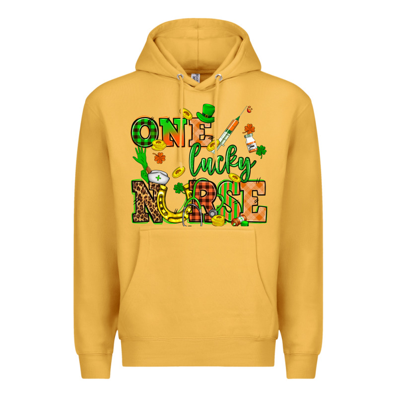 St. Patricks Day One Lucky Nurse Premium Hoodie by HowdyJamesFarm | Teevron