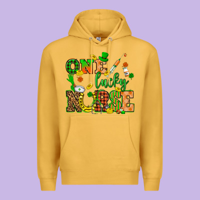 St. Patricks Day One Lucky Nurse Premium Hoodie Designed By Howdyjamesfarm