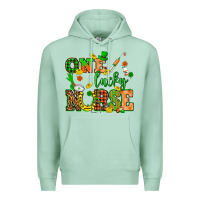 Seafoam St. Patricks Day one lucky nurse Premium Hoodie - HowdyJamesFarm