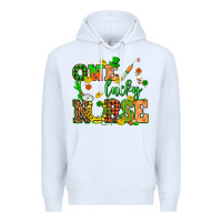 White St. Patricks Day one lucky nurse Premium Hoodie - HowdyJamesFarm