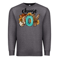Charcoal Heather Western Choose Joy Premium Sweatshirt - FaDigitalArtStudio