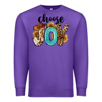 Purple Western Choose Joy Premium Sweatshirt - FaDigitalArtStudio