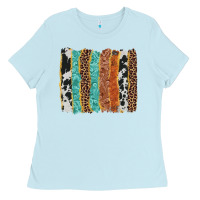 Baby Blue western brushstroke Ladies Tee - AdoDesignShop