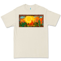 Bone western  sunset cactus leopard serape   license plate template Premium Tee - BarkalooDesign