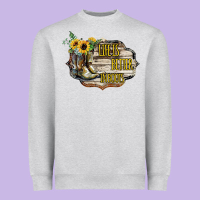 Life Is Better In Boots Heavyweight Sweatshirt Designed By Bettercallsaul