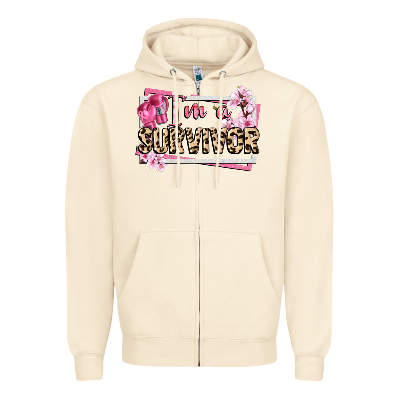 Im A Survivor Cancer Awareness Zipper Hoodie by CowGirlArtShop | Teevron