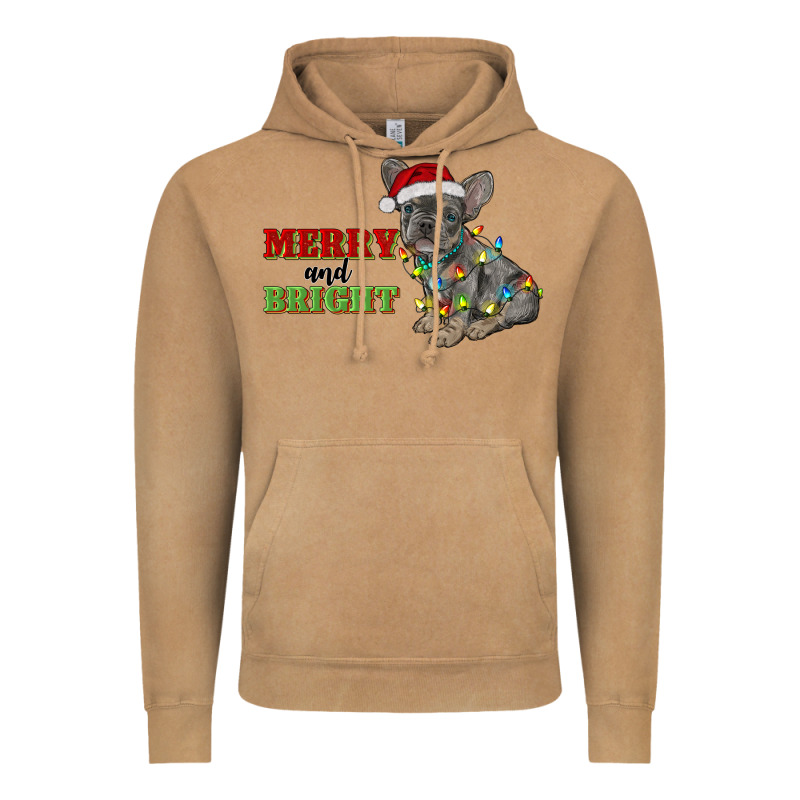 Merry And Bright French Bulldog Vintage Hoodie by RanaPortraitStore | Teevron