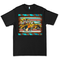 Black western truck farm animals serape leopard turquoise's Premium Tee - BarkalooDesign