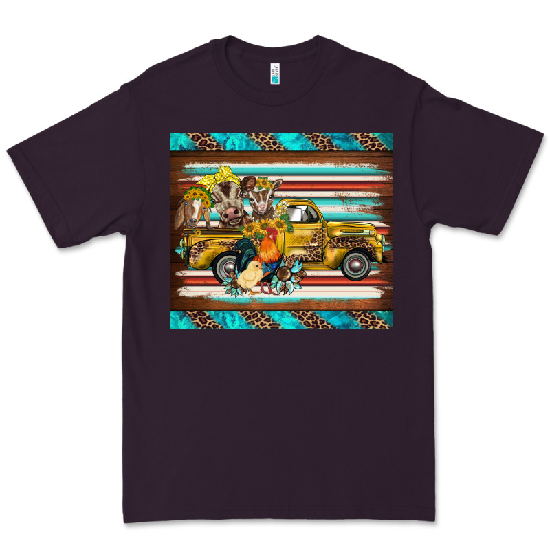 Western Truck Farm Animals Serape Leopard Turquoise's Premium Tee by BarkalooDesign | Teevron