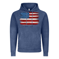 Vintage Denim american flag distressed background Vintage Hoodie - MaliasSmallBusiness