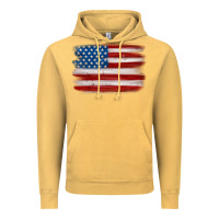 Vintage Mustard american flag distressed background Vintage Hoodie - MaliasSmallBusiness