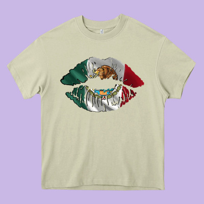 Mexico Lips Heavy Core Tee Designed By Adodesignshop
