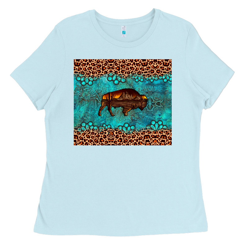 Bison Leopard Gemstone Ladies Tee by Artiststas | Teevron