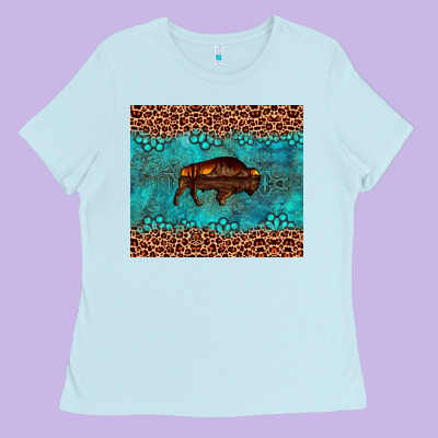 Bison Leopard Gemstone Ladies Tee Designed By Artiststas