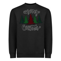 Black Merry Christmas Trees Heavyweight Sweatshirt - Bettercallsaul