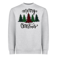 Heather Grey Merry Christmas Trees Heavyweight Sweatshirt - Bettercallsaul