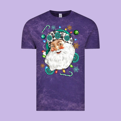 Western Santa Christmas Vintage Tee Designed By Nancycooperartshop