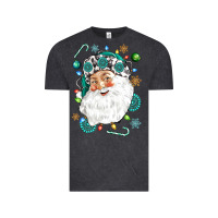 Vintage Black Western Santa Christmas Vintage Tee - NancyCooperArtShop