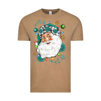 Vintage Coffee Western Santa Christmas Vintage Tee - NancyCooperArtShop