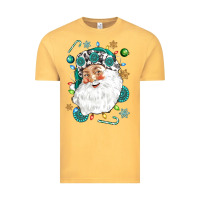 Vintage Mustard Western Santa Christmas Vintage Tee - NancyCooperArtShop
