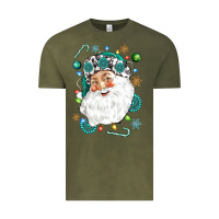 Vintage Olive Western Santa Christmas Vintage Tee - NancyCooperArtShop