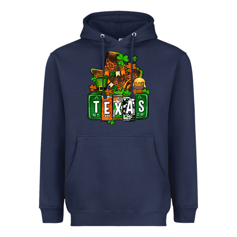 St. Patrick's Texas Map Heavyweight Hoodie by OliviaCreatesArt | Teevron