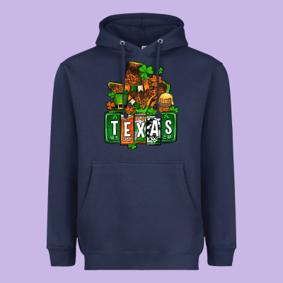 St. Patrick's Texas Map Heavyweight Hoodie Designed By Oliviacreatesart
