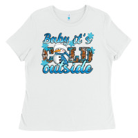 White Baby it's cold outside Ladies Tee - RanaPortraitStore