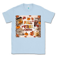 Dusty Blue fall vibes coffee Classic Tee - MaliasSmallBusiness