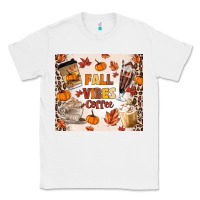 White fall vibes coffee Classic Tee - MaliasSmallBusiness