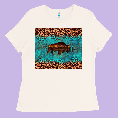 Bison Leopard Gemstone Ladies Tee Designed By Artiststas
