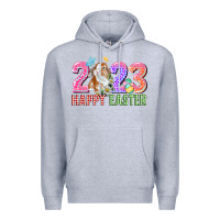 Heather Grey 2023 Happy Easter Premium Hoodie - CowGirlArtShop